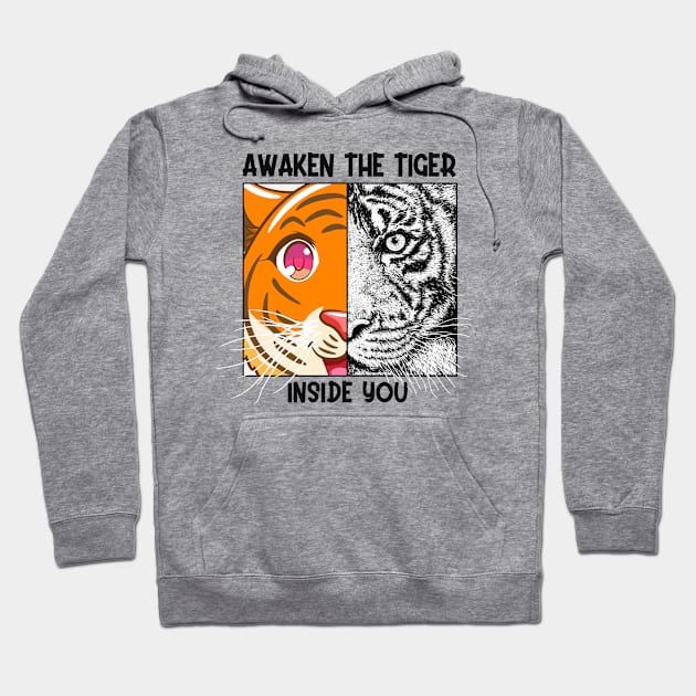 Awaken The Tiger Inside You Malayan Sumatran Bengal Tiger Hoodie by GraphicsLab